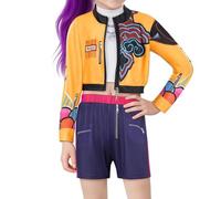 K Pop DemonHuntersCostume RumiZoey Cosplay Costume For Kids, Hunters Pop Singers RumiZoey Idol Stage Role PlayDemon HuntersOutfits Halloween Dress Up For 3-12 Girls (Size 110-150cm, 3 Pieces)