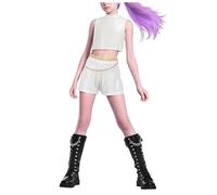 K Pop Demons H-Hunters Costume Ru mi Zo ey Cosplay Costume For Kids, Hun ters Pop Singers Ru mi Zo ey Idol Stage Role Play De mon HHunters Outfits Halloween Dress Up For Women Girls