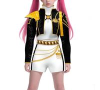 K-Pop Demons H-Hunters Costume Ru mi Zo ey Cosplay Costume For Kids, Hun ters Pop Singers Ru mi Zo ey Idol Stage Role Play De mon HHunters Outfits Halloween Dress Up For Women Girls