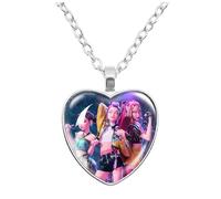 K Pop Demons H-Hunters Necklace Hun trix Ru mi Sa ja Boys De rpy Ti ger K-pop D-Demon H-Hunters Merch Heart Pendant Necklace Accessories for Fans, Women, Girls