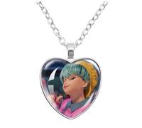 K Pop Demons H-Hunters Necklace Hun trix Ru mi Sa ja Boys De rpy Ti ger K-pop D-Demon H-Hunters Merch Heart Pendant Necklace Accessories for Fans, Women, Girls