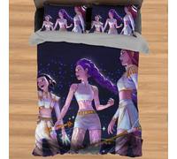 K-Pop Demons Hunter Bedding Sets Microfibre Rumii Single Bedding Duvet Cover Set,Anime Duvet Cover 135 x 200 cm & 2 Pillowcase 50 x 75 cm Grey