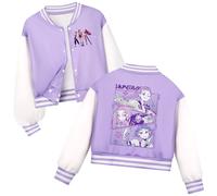 K Pop Demons Hunter Bomber Jacket for Girls Button Placket Casual Long Sleeved Sports Jacket Coat