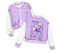 K Pop Demons Hunter Bomber Jacket for Girls Button Placket Casual Long Sleeved Sports Jacket Coat