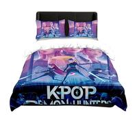 K Pop demons hunters Bedding Single Size Duvet Cover Sets Soft Printed Bedding Set Brushed Microfiber Duvet Covers with Pillowcases k pops demons Hunters