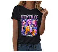 K-Pop Demons Hunters Women's Cute Derpy Tiger Cartoon Ladies T Shirt Kpop D-Demons H-Hunters T-Shirt for Women Halloween Costume Fancy Dress Huntrix Huntr/X Hip Hop Streetwear Tshirt Cosplay