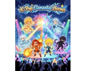 K-Pop Elemental Heroes: Chibi Fantasy Coloring Book with 6 Magical K-Pop-Inspired Characters, Fun Pages of Fire, Sun, Ice, Shadow, Thunder & Wind Adventures