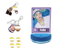 K-pop Gift Set, 1 USB NightLight, 2 Keychains, 4 Brooches, ST-AY Merch(Felix)