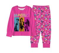 K-Pop Idol D-Demon H-Hunters Pyjamas Set Girl's Korea Group Cartoon Print Huntr/X Long Sleeve Merch Clothes Casual Sleeping Suits for Kids Ages 2-10 Hot Pink