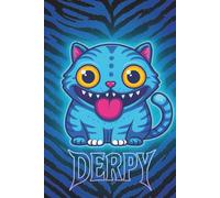 K-Pop Korean Tiger Derpy Blue Neon Lucky Cat Notebook - Blue/Black: Size 6" x 9" (15.2cm x22.8cm): 120 Pages