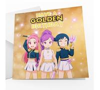 K-Pop Kpop Demon Hunters Inspired Birthday Card for Girls Daughter Niece Sister Friend Bestie - Hope Your Birthday is Golden