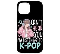 K-Pop Listening Girl Korean Pop Music Anime Style Case for iPhone 15