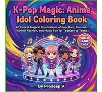 K-Pop Magic: Anime Idol Coloring Book: 40 Bold & Easy Illustrations for Creativity and Fun: A Cute Chibi K-Pop Activity Book for Toddlers, Kids, and Teens