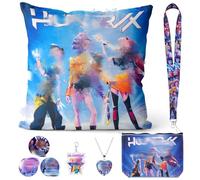 K-pop Merchandise Gift Set, 8Pcs Merch Gift Set Including Cushion Cover Key Ring Phone Ring Lanyard Brooches Necklace and Makeup Bag, Suitable as a Birthday Gift for Fans