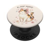 K Pop Mood Kawaii Cat Music Lover Cherry Blossom Cute PopSockets Adhesive PopGrip