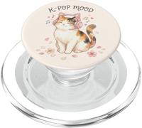 K Pop Mood Kawaii Cat Music Lover Cherry Blossom Cute PopSockets PopGrip for MagSafe