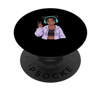 K-Pop Music Anime Afro African American Black Girl Women PopSockets Adhesive PopGrip