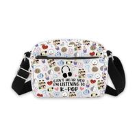 K-POP Music Lover Gift Can't Hear You I'm Listening K-pop Crossbody Purses Bag Korean Band Fans Gift K-pop Characters Gift (Can't Hear HB CB)