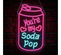 K pop Neon Sign - You're My Soda Pop LED Light, 15.7x9in | Pink Hearts, Dimmable, USB, Wall Art for Bedroom, Kpop Merch & Valentine's Gift