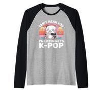 K-Pop Panda T-Shirt - Can't Hear You I'm Listening to K-Pop Raglan Baseball Tee