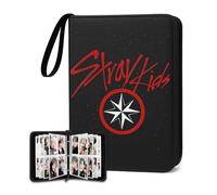 K-pop Photocard Binder 400 Pockets - Premium PU Leather Kpop Photocard Binder & 4 Pocket Binder, Cute SKZ Photocards Holder, 3-Ring Kpop Card Binder for Kids & Fans