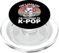 K-Pop Rabbit T-Shirt - Can't Hear You I'm Listening To K-Pop PopSockets PopGrip for MagSafe