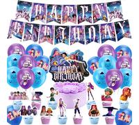 K-Pop’s Dem-ons H_Hunters Birthday Party Decorations Anime with Balloons, Happy Birthday Banner, Cake Topper for Fans (A-20)