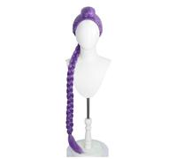 K-Pop’s Dem-ons H_Hunters Cosplay Costume Wigs Huntrix Huntr/X Braided Wig Halloween Carnival Party Anime Cosplay for Kids Long Straight Hair Accessory for Women(Purple,One Size)