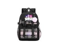 K-Pop School Backpack with Rumi/Mira/Zoey Design, Cool School Bag for Teens, Lightweight & Stylish for School, University & Travel, New Black, norm