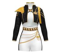 K Pop Singer Costume for Kids Girls Halloween Cosplay Costume Pop Singers Group Fancy Dress Up Outfits Idol Stage Role Play Clothes (02-Black, 3-4 Years)