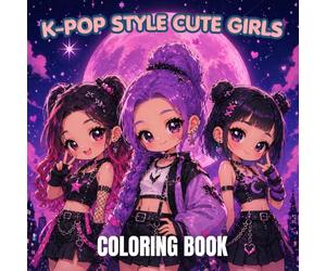 K-Pop Style Cute Girls Coloring Book: 80 Adorable Chibi Idols, Stylish Anime-Inspired Characters & Trendy Fashion Designs for Teens and Adults