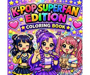 K-Pop Superfan Edition Coloring Book: K-pop Idol Fashion Coloring Book | Cute and Relaxing Designs Chibi Kawaii For Tweens, Teens , & Adults Pop Star Fan
