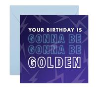 K Pop Theme Birthday Card - Gonna Be Golden - Celebration Greeting for Him Her Friends Adults Teens Boys Girls Daughter Niece Neighbour K Pop Fans - Music Inspired Neon Style-Comes with Stickers