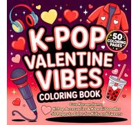 K-POP Valentine Vibes Coloring Book: Cute Korean Items, K-Pop Accessories & Kawaii Doodles 50 Pages to Color for Kids and Tweens (K-POP Aesthetic Collection)