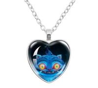 K Pops Demons H-Hunters Necklace Hun trix Ru mi Sa ja Boys De rpy Ti ger K-pop D-Demon H-Hunters Merch Heart Pendant Necklace Accessories for Fans, Halloween,Women, Girls (B)