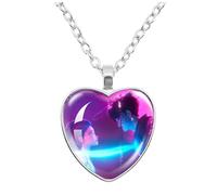 K Pops Demons H-Hunters Necklace Hun trix Ru mi Sa ja Boys De rpy Ti ger K-pop D-Demon H-Hunters Merch Heart Pendant Necklace Accessories for Fans, Women, Girls
