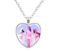 K-Pops Hunters Necklace,Heart Pendant Necklace Cosplay Halloween Christmas Party Costume Accessories for Fans (08)