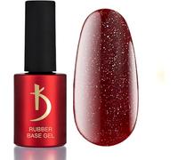 K Professional Rubber Base Gel - Base Coat - Red Glitter Reflective Nail Polish - 15 ml - Base Coat - Red Glitter UV Nail Polish - Gel Nails - Gel Polish - UV LED Red Reflective