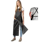 K-Rae Evolution Black Unisex Adults Multi-purpose Users Apron, Pottery Aprons, 30" Wide x 46" Tall (76 x 117 cm), Waterproof, Polyester, Mid Waist, Loose/Relaxed, Machine Washable
