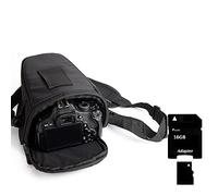 K-S-Trade Camara Case For OM System OM-5 Compatible With OM System OM-5: SLR Should Bag Camerabag Colt Design Rainproof Anti-shock DSLR DSLM SLR, Bridge Etc., Black + 16 GB Memory Card -
