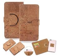K-S-Trade Protective Case For Fairphone Fairphone 3 360° Cover Cork Case Compatible With Fairphone Fairphone 3 Smartphone Wallet Case Stand Function BookStyle 1x brown