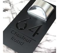 K Smart Sign Bellissima LED F31 | Solar Light House Numbers Plaques for Wall With Light | Door Number and Name Plaques for Outside (Matt Black & Gloss Black)