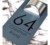 K Smart Sign | Bellissima LED F31 | Solar Light House Signs Door Number Plaques For Wall With Light Name Plaques For Outside (Matt Grey & Gloss Black)