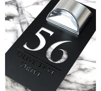 K Smart Sign | Bellissima LED F32 | Contemporary House Signs Plaques Door Numbers 1-9999 Street Name SOLAR LIGHT LED For Wall Personalised Laser Cut Mirror! (Matt Black & White Marble)