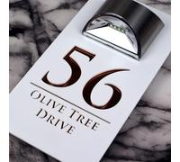 K Smart Sign | Bellissima LED F32 | Contemporary House Signs Plaques Door Numbers 1-9999 Street Name SOLAR LIGHT LED For Wall Personalised Laser Cut Mirror! (Matt White & Copper Mirror)