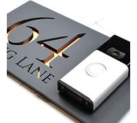 K Smart Sign | Bellissima Video Doorbell house sign door number plaques for Nest Ring Wifi doorbell plate mount | Dark Matt Gray - Copper Mirror | Classic Style | 300mm x 160mm