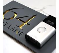 K Smart Sign | Bellissima Video Doorbell house sign door number plaques for Nest Ring Wifi doorbell plate mount | Dark Matt Gray - Gold Mirror | Classic Style | 300mm x 160mm