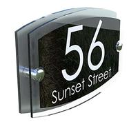 K Smart Sign | Esteem Front Door House Number Sign | Acrylic & Aluminium | 200mm x 130mm