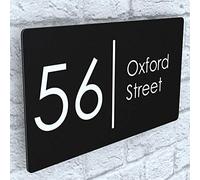 K Smart Sign | Exalted | EXA4-C-H2-27W-MB | Composite Aluminium Matt Black Floating House Sign Plaque Number | 280mm x 160mm