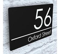 K Smart Sign | Exalted | EXA5-C-H1-27W-MB | Composite Aluminium Matt Black Floating House Sign Plaque Number | 200mm x 130mm…